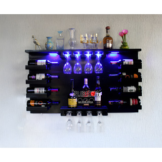 Cava Porta Botellas Y Copas Cantina Flotante Con Luces Led Cava Porta Botellas Y Copas Cantina Flotante Con Luces Led