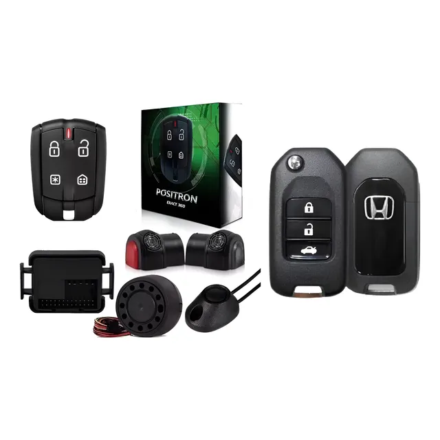 Chave Canivete Honda New Civic + Alarme Positron Exact 360