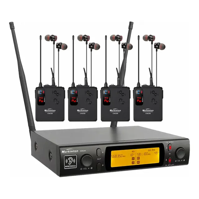 Sistema Monitoreo 2 Canales 4 Bodypack Markimton Iem-400  