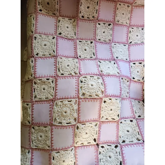 Colcha Pie De Cama Artesanal Lana Y Cuero (crochet)l