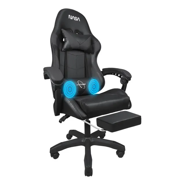 Silla Gamer Nasa Escritorio Ergonómica Ajustable Masajeadora Color Negro