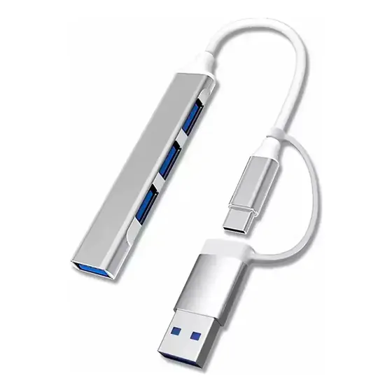 Hub Multipuerto 4 Puerto Usb 3.0/2.0 +adaptador Usb Tipo C