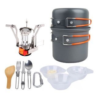 Juego De Ollas Portátiles Para Acampar: Kit De Ollas, Estufa Juego De Ollas Portátiles Para Acampar: Kit De Ollas, Estufa