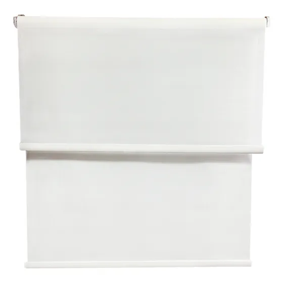 Cortina Roller Blackout 2 Paño 150x240 Doble Con Visillo Blanco Sin Cenefa Guiza