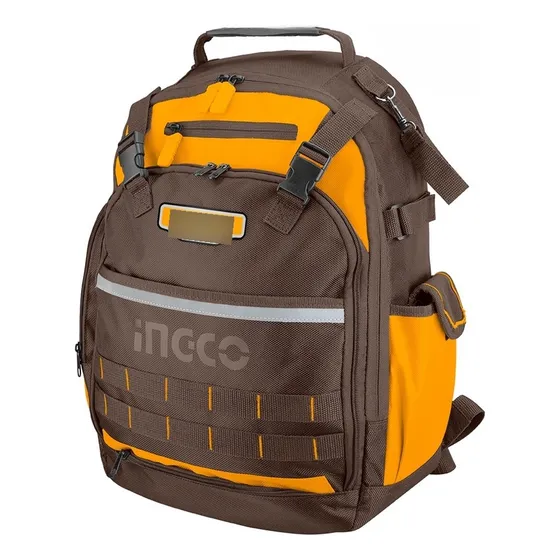 Mochila Para Herramientas Reforzada Ingco Hbp01028 Color Marrón