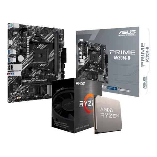 Kit Upgrade Amd Ryzen 5 5600gt + A520m-k + 16gb 3200mhz Rgb Cor