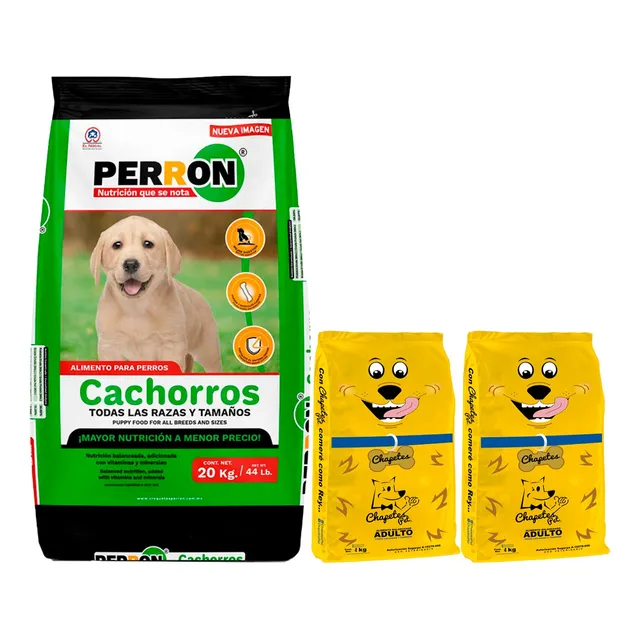 Croqueta Perron Para Perro Cachorro 20kg + Costal 8kg Gratis