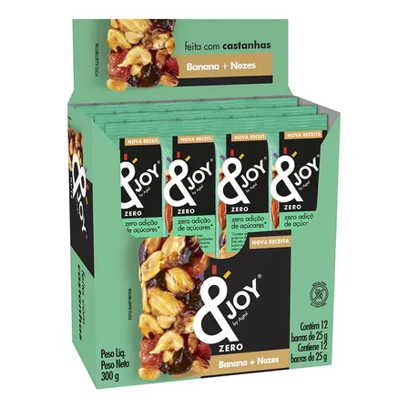 Barra De Castanha Banana E Nozes Ejoy Nuts Display 12un 25g