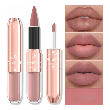 Batom E Brilho 3 Em 1 Ainipink 1pc Conical