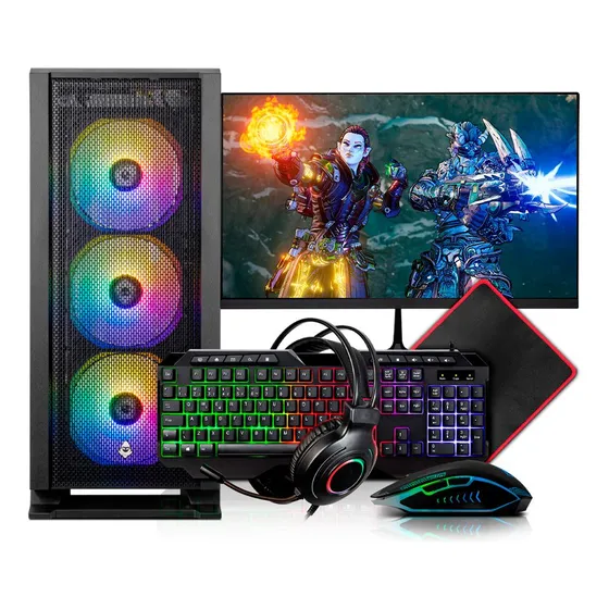 Pc Gamer Completo Mancer, Amd Ryzen 5, 16gb Ddr4, Ssd 480gb