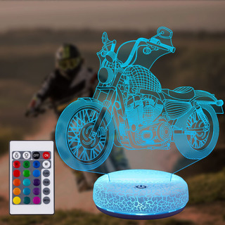 Luz Nocturna De Motocicleta Lámpara De Ilusión 3d Recargable Luz Nocturna De Motocicleta Lámpara De Ilusión 3d Recargable