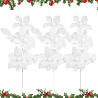 Kit Adorno Navidad Pack X3 Varas Flores Para Árbol Navideño Kit Adorno Navidad Pack X3 Varas Flores Para Árbol Navideño