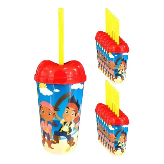 Vaso Pitillo Jake Y Los Piratas Sorpresa X12u Alta Calidad