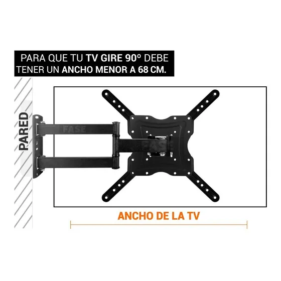 Soporte Tele 32 43 50 55 Extensor Reforzado Doble Brazo 30kg Nakan Spl-591e