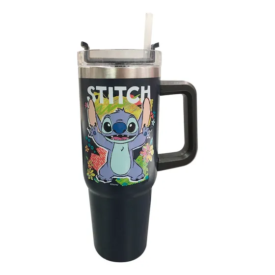 Vaso Jarra Térmico Acero Inoxidable Stitch 890 Ml Color Azul