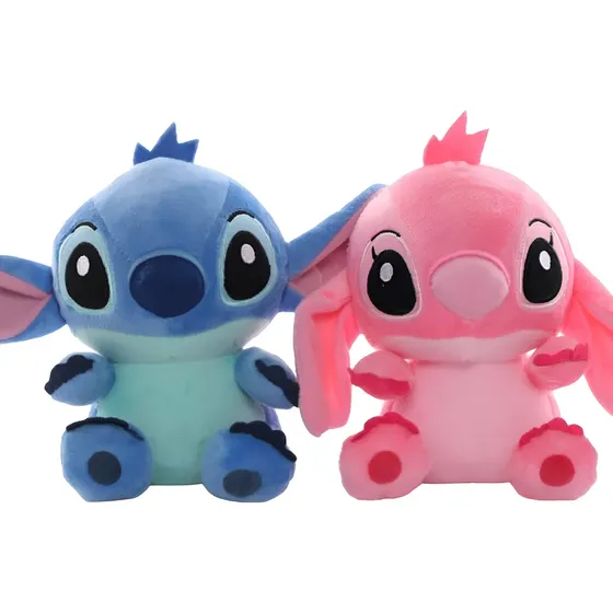 Casal Lilo & Stitch Boneco Pelúcia Stitch e Angel Desenho Animado 2 Unidades