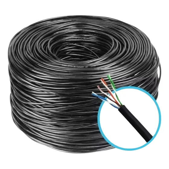 Rolo Cabo De Rede Rj45 Cat5 Cftv Preto - 100m