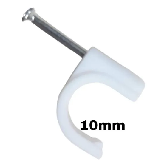 Grapa Cable 10mm Coaxial Tv Internet Fibra Optica 100unid