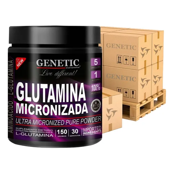 Mayorista 100% Glutaminas Micronizadas 10x150 Gramos Genetic Sabor Neutro