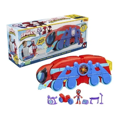 Spidey Aracnomóvil 2 En 1 Original Hasbro