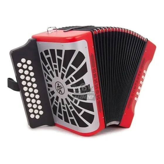Acordeón Diatónico Hohner Compadre Sol Rojo 31 Botones A48241 Con Funda