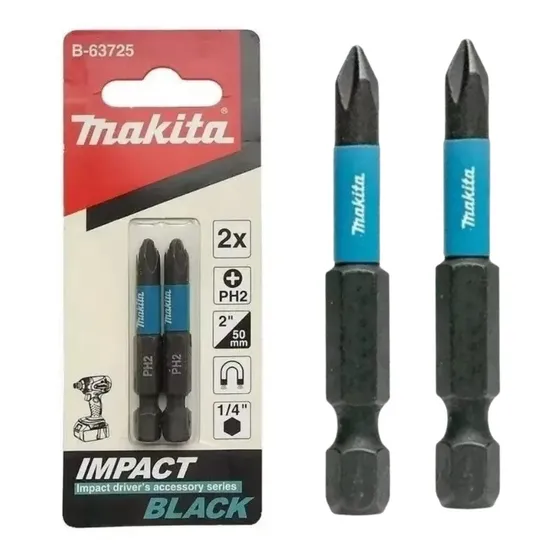 Bits Ph2 Makita De Impacto Magnetico Kit 2 Peças B-63725