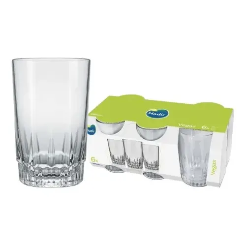 Set X6 Vasos Vidrio 240ml Nadir Figueiredo Vegas Apto Lavavajillas | Cuotas sin interés