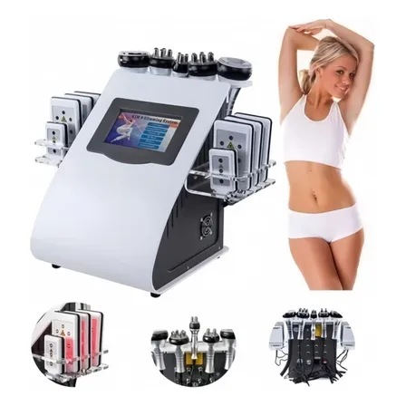 Máquina Cavitación 6 En 1 + Rf + Vacuum + Lipolaser 23*23*30