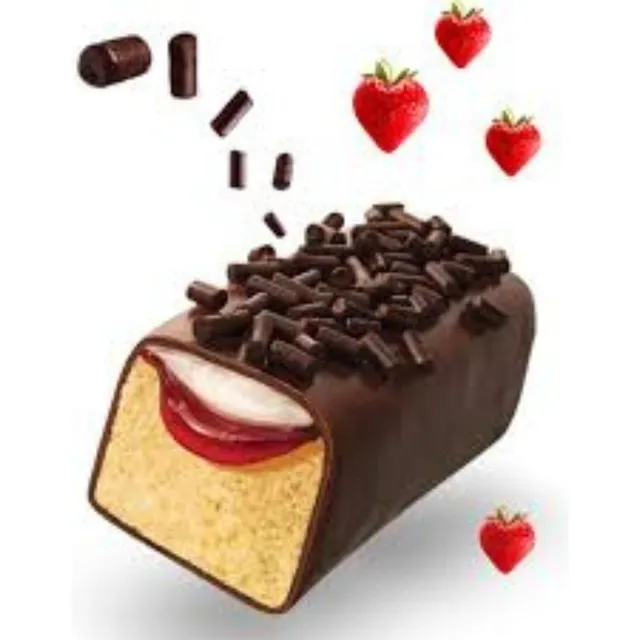 12 Gansitos 50g Cubierta Chocolate Fresa Fiestas Niños