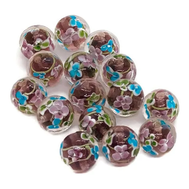 Lampwork Charms Cristal Murano Espaciador Peo Flor Claro