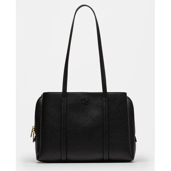 Cartera Bolso Prüne Mujer Oslo Cuero Graneado Negro En Bols