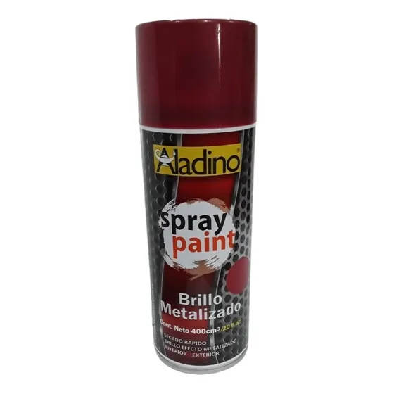 Pintura Spray Rojo Metalizado 400ml Marca Aladino