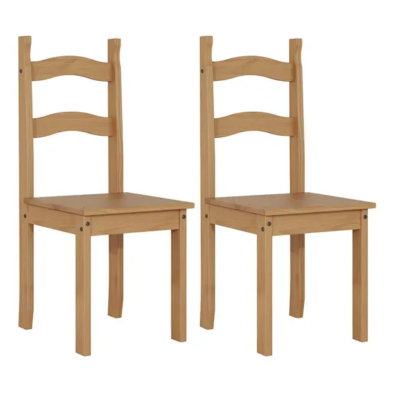 Set X2 Silla De Comedor Living Madera Maciza Rustica Tulipa Miel | Cuotas sin interés