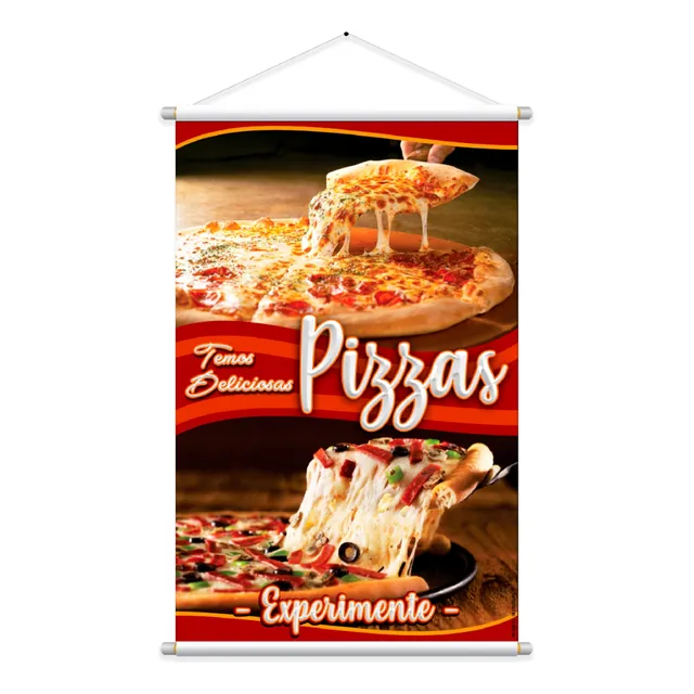 Banner Temos Pizzas, Pizzarias, Vendas, Lanchonete, Barraca