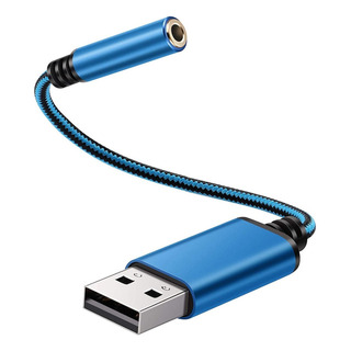 Adaptador De Audio Usb A 3,5 Mm, Para Pc, Etc. (0,6 Pies, Az Adaptador De Audio Usb A 3,5 Mm, Para Pc, Etc. (0,6 Pies, Az
