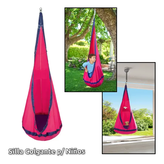 Silla Colgante C/ Cojin P/ Niños +3 Interior O Exterior 80kg