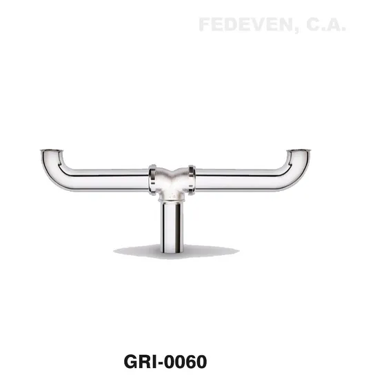 Sifon Acero Metalico 1 1/2 Fregadero Doble Colector