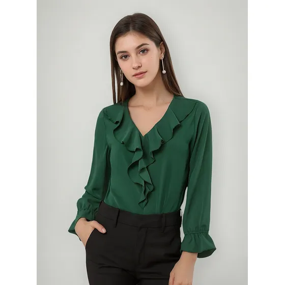 Blusas Mujer Camisa Informal De Mangas Largas Tops Negocios