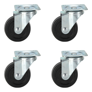 4 Ruedas Giratoria Goma Con Soporte De Acero Inoxidable 4 Ruedas Giratoria Goma Con Soporte De Acero Inoxidable