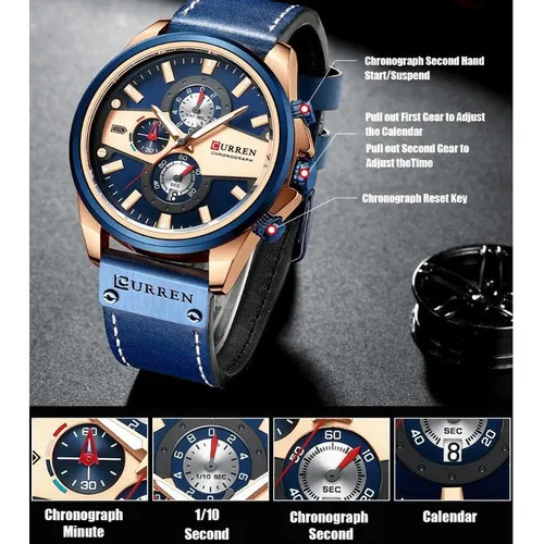 Elegante Reloj Curren Original 8394-2 Color del bisel Negro