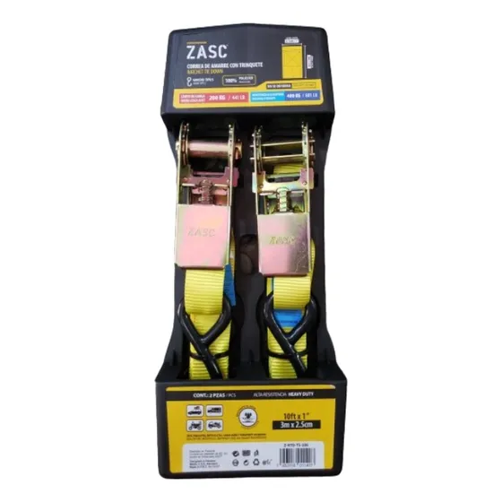 Cincha De Amarre Con Rachet 1 Pulgada X 3 Mts 200 K 2 Unid