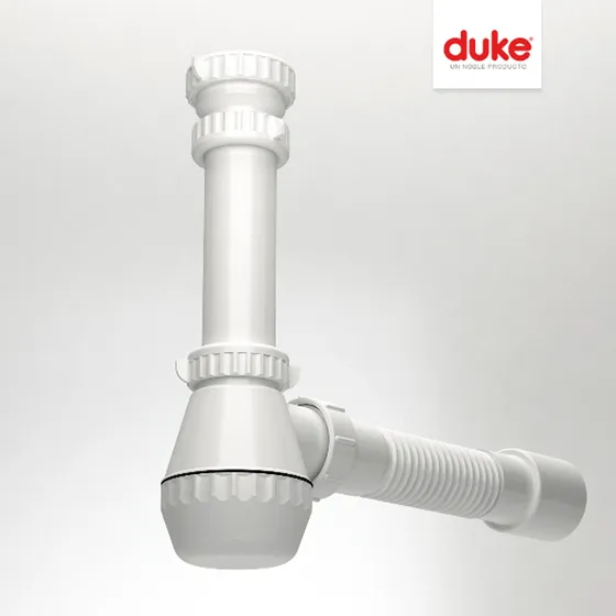 Sifon Simple Pvc Regulable - Duke Color Blanco