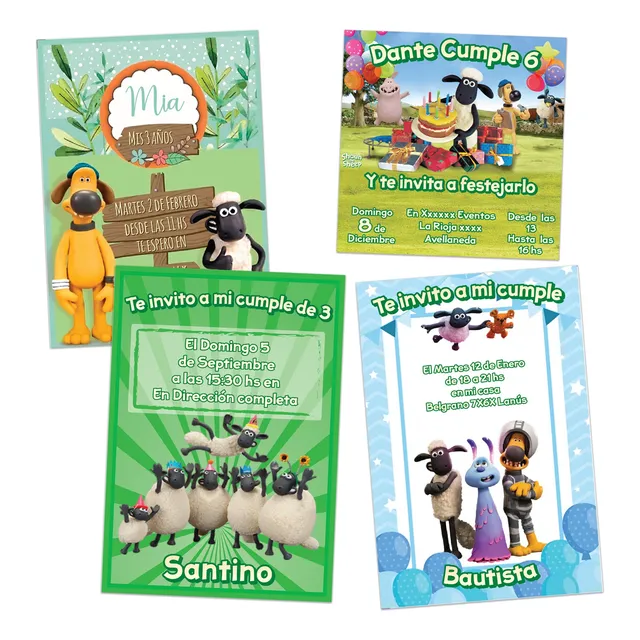 Shaun The Sheep Invitación Personalizada Whatsapp Imprimible