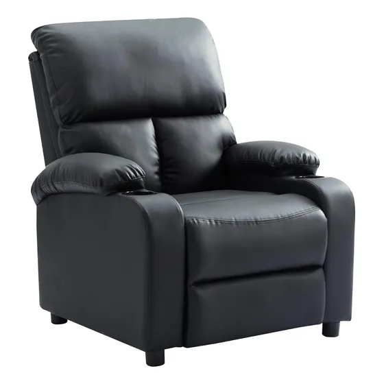 Sillon Santos Reposet Reclinable 1 Plaza, Tapizado de Eco Cuero, con Portavasos Midtown Concept