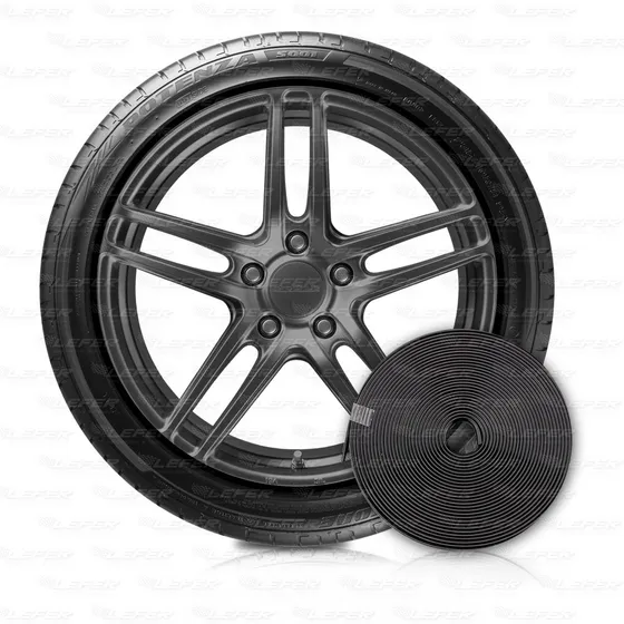 Moldura Para Llantas Autoadhesiva Negra - Cinta 3m X 8metros