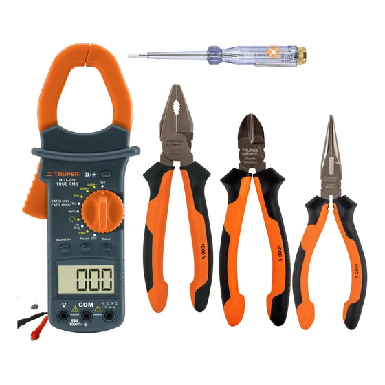 Kit Alicates Dieléctricos 1000v Multímetro Truper