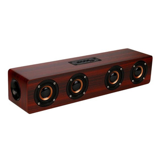 Bocina Bluetooth Larga De 4 Membranas - Café Oscuro Bocina Bluetooth Larga De 4 Membranas - Café Oscuro