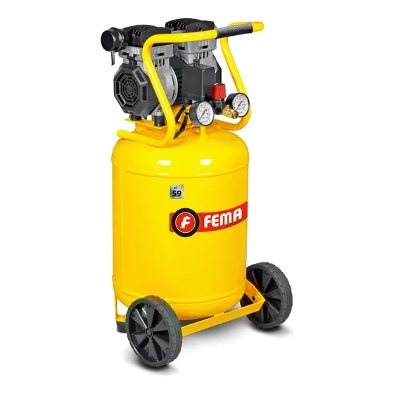 Compresor Vertical Libre De Aceite Silencioso Fema 1.3hp 50l