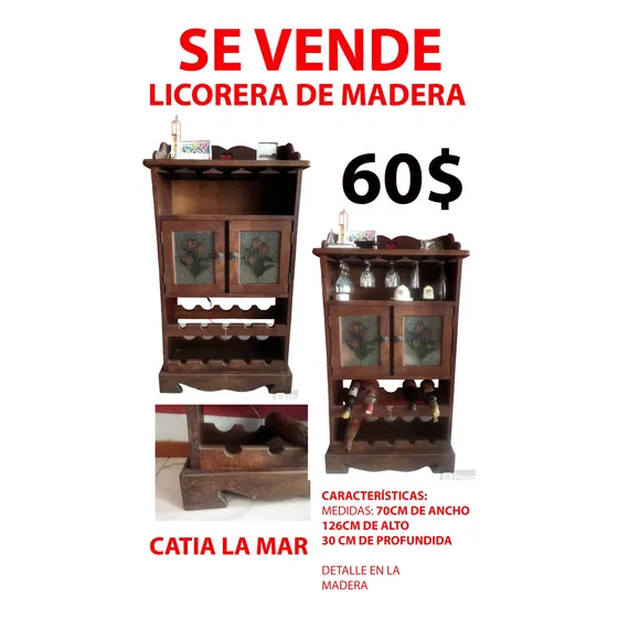 Mueble Licorera De Madera