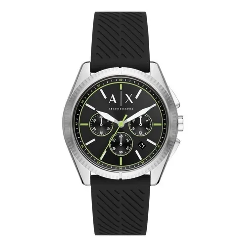 Reloj Hombre Armani Exchange Giacomo De Silicona Color de la correa Negro